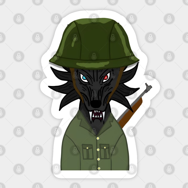 BussyWolves Soldier wolf Sticker by micho2591